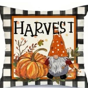 Gnome HARVEST Fall Design, Pillow Cover, NO pillow, NEW